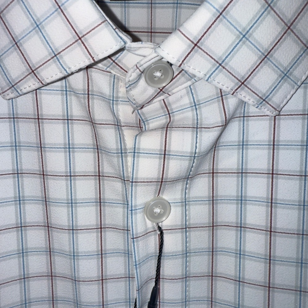 Mizzen + Main Mens XXL Trim Leeward Check Long Sleeve Dress Shirt NWT